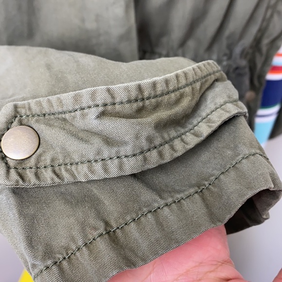 Aritzia Azure Skies Army Green Trooper Utility Hooded Fall Jacket Size S - Picture 13 of 16